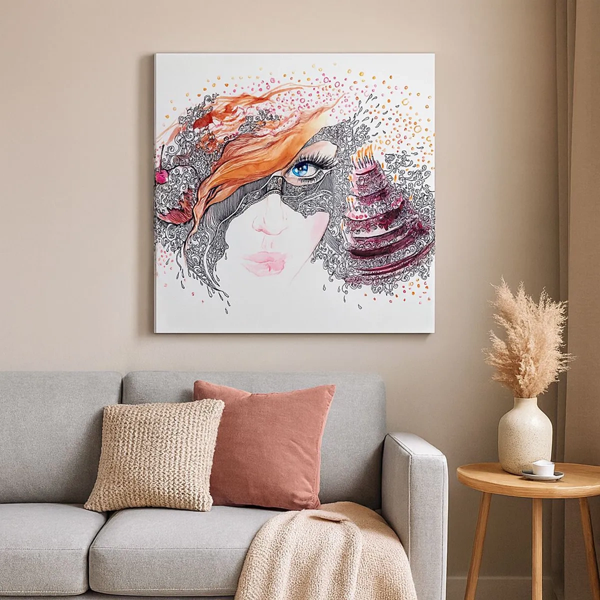 Vászonkép - Vele minden nap ünnep - 30x30 cm