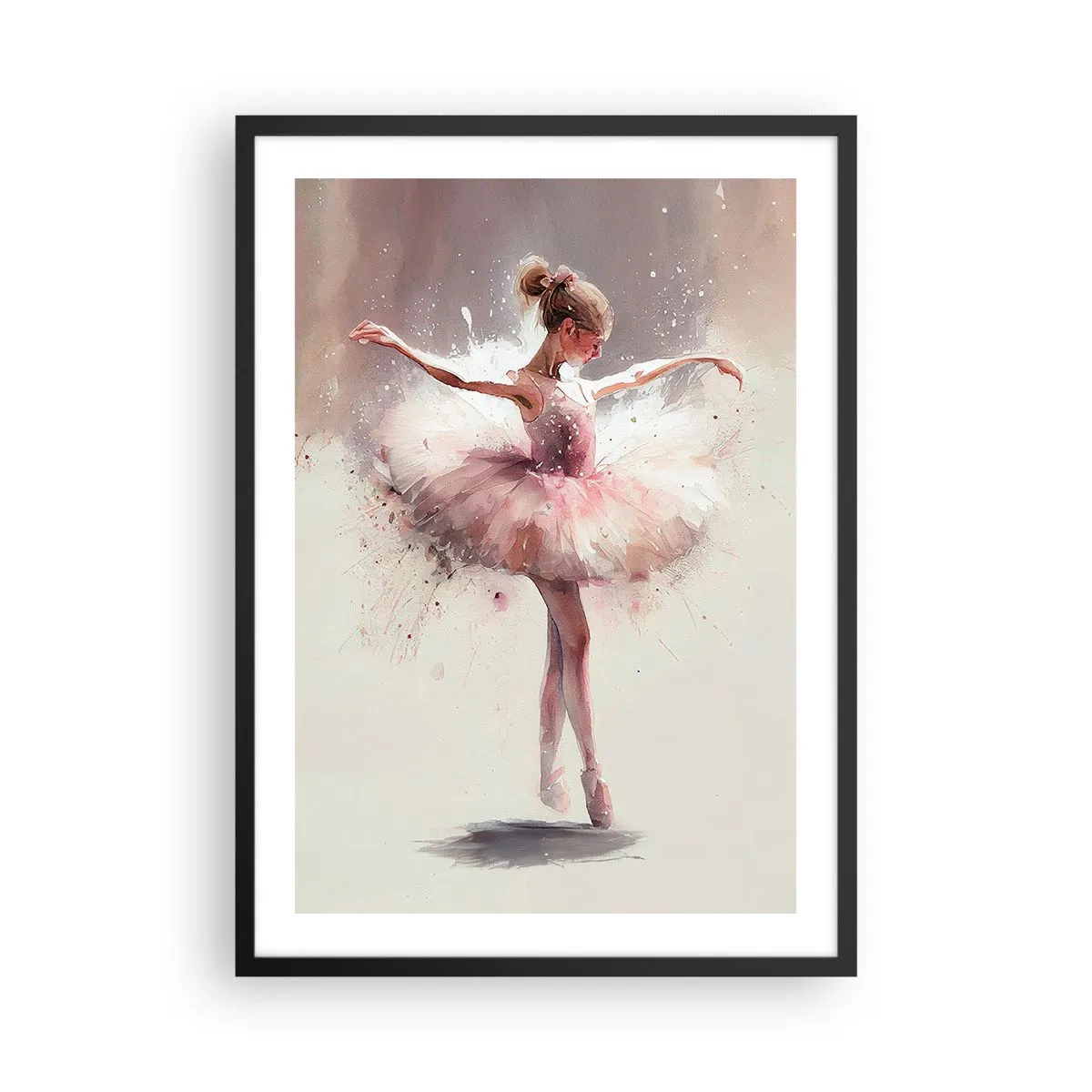 Poszter fehér keretben - Balerina a művészeti mozgalomban - 50x70cm - Mint egy fiatal madár - Modern fali dekoráció nappalihoz és hálószobához ARTTOR