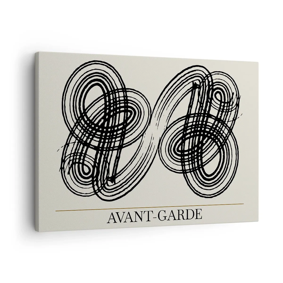 Vászonkép - Absztrakt fekete vonalak világos háttéren avantgárd stílusban. - 70x50cm - Spontán jött ki - Modern fali dekoráció nappalihoz és hálószobához ARTTOR