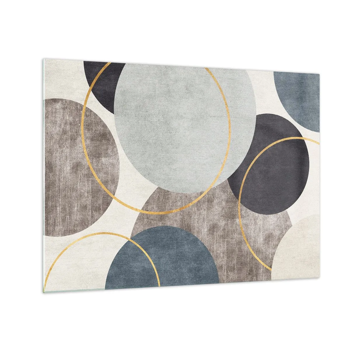 Üveg kép - Tompa színű körök kompozíciója - 70x50cm - Kerékről kerékre - Modern fali dekoráció nappalihoz és hálószobához ARTTOR