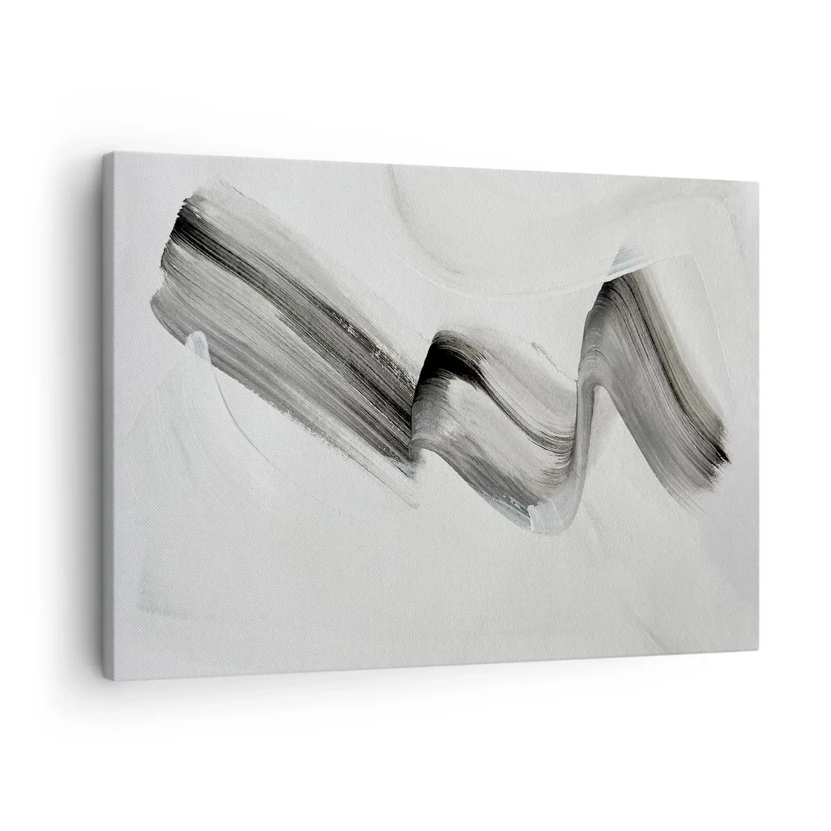 Vászonkép - Absztrakt fekete-fehér ecsetvonás világos háttéren - 70x50cm - Csak a móka kedvéért - Modern fali dekoráció nappalihoz és hálószobához ARTTOR