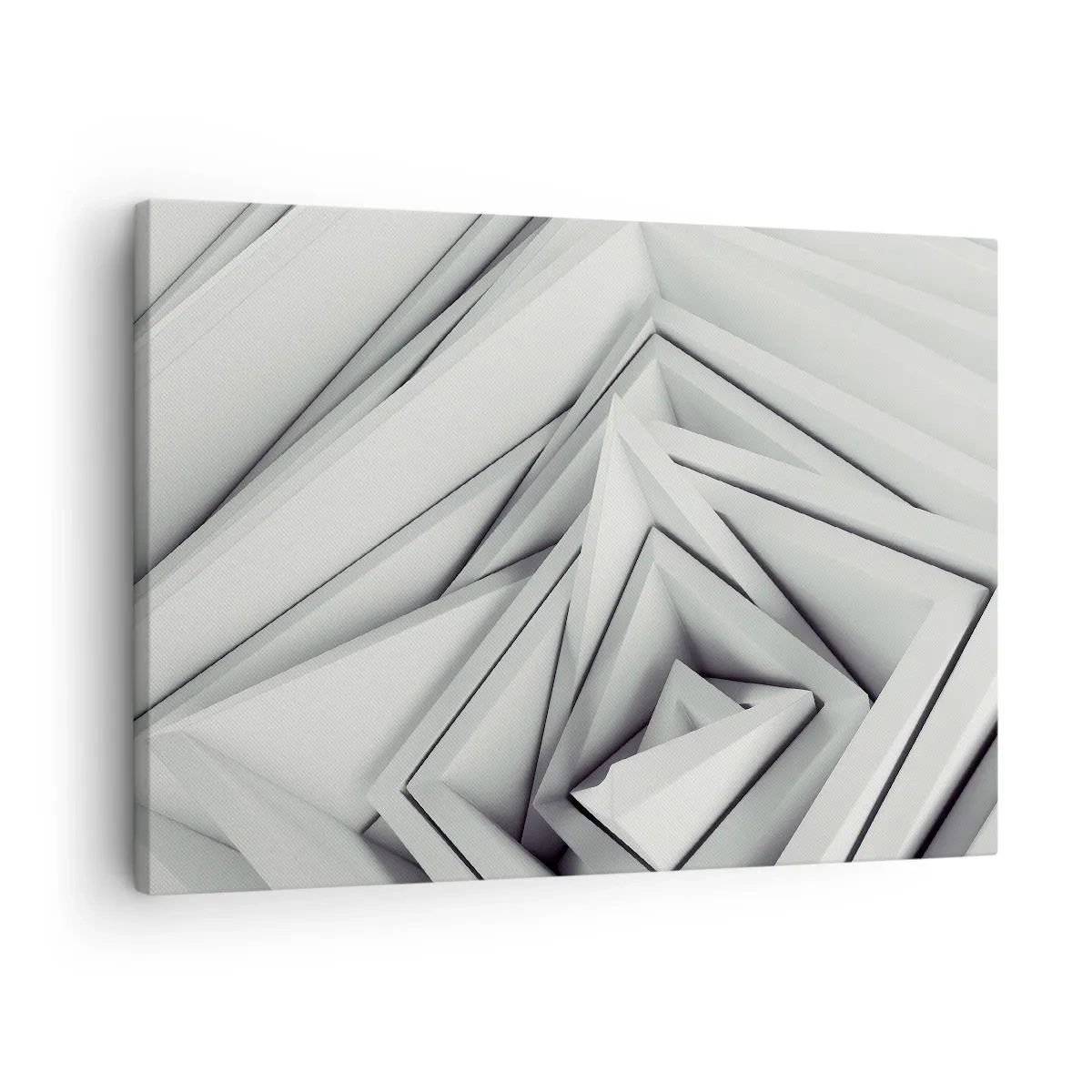 Vászonkép - Geometriai alakzatok absztrakt kompozíciója szürke árnyalatokban. - 70x50cm - Éles szögek bimbóznak - Modern fali dekoráció nappalihoz és hálószobához ARTTOR