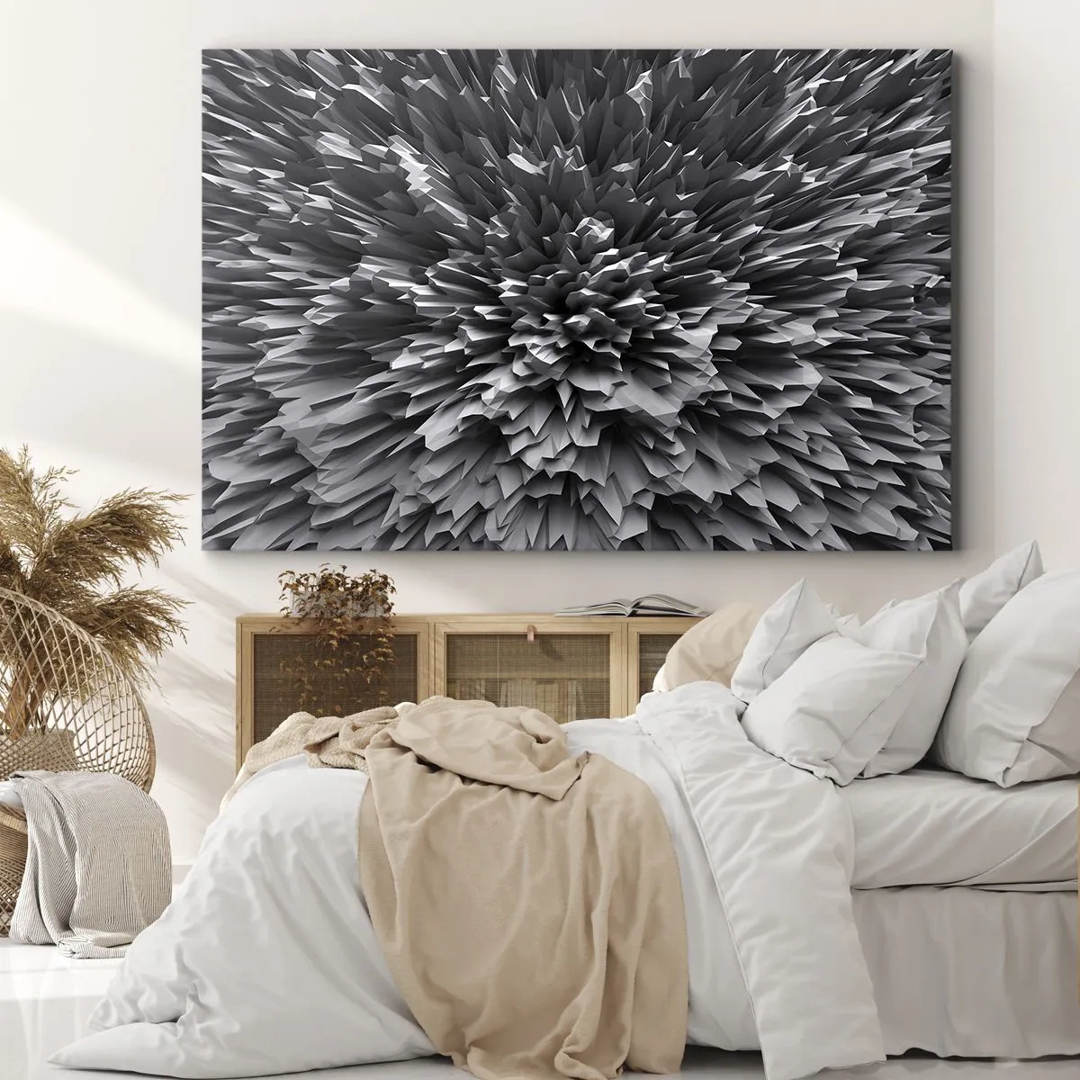 Vászonkép - Absztrakt szerkezet szürke árnyalatokban - 70x50cm - Ennél élesebb már nem lehet. - Modern fali dekoráció nappalihoz és hálószobához ARTTOR