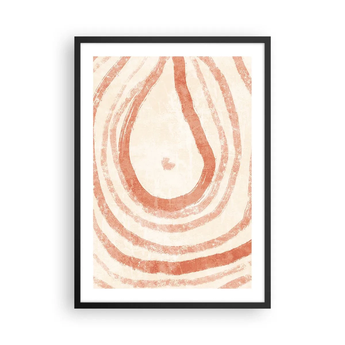 Poszter fehér keretben - Absztrakt minta meleg, földszínű színekben. - 50x70cm - Korallkörök - kompozíció - Modern fali dekoráció nappalihoz és hálószobához ARTTOR