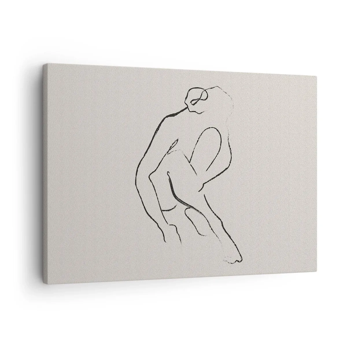 Vászonkép - Minimalista sziluett fekete színben, világos háttér előtt - 70x50cm - Intim vázlat - Modern fali dekoráció nappalihoz és hálószobához ARTTOR