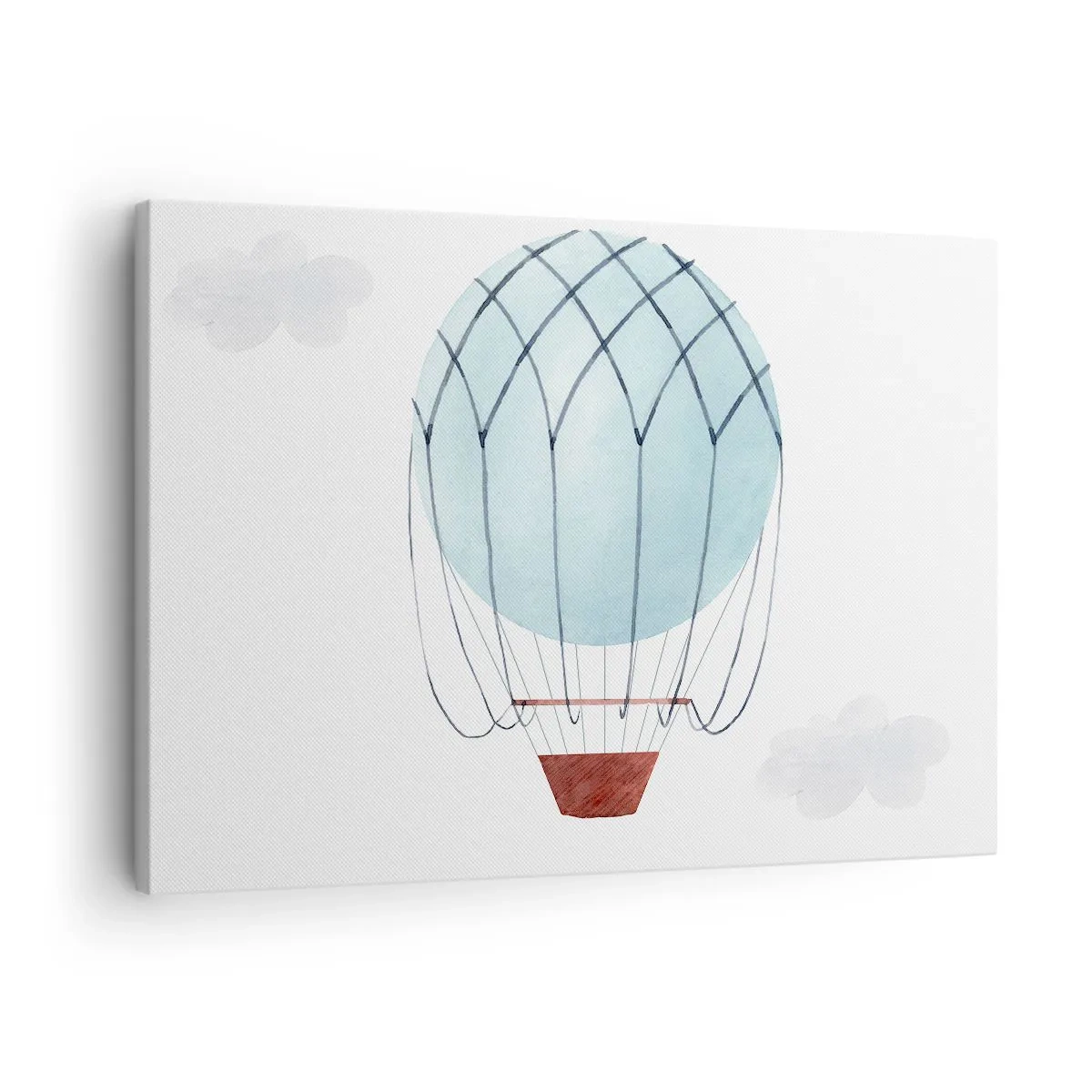 Vászonkép - Egy kézzel festett lufi finom felhők hátterében. - 70x50cm - Minden a felhőkben - Modern fali dekoráció nappalihoz és hálószobához ARTTOR