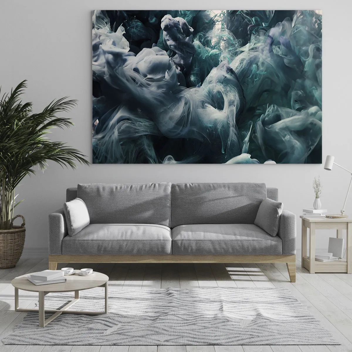 Üveg kép - A festékek tánca a vízben absztrakt formákat hoz létre - 70x50cm - A színek mozgása - Modern fali dekoráció nappalihoz és hálószobához ARTTOR