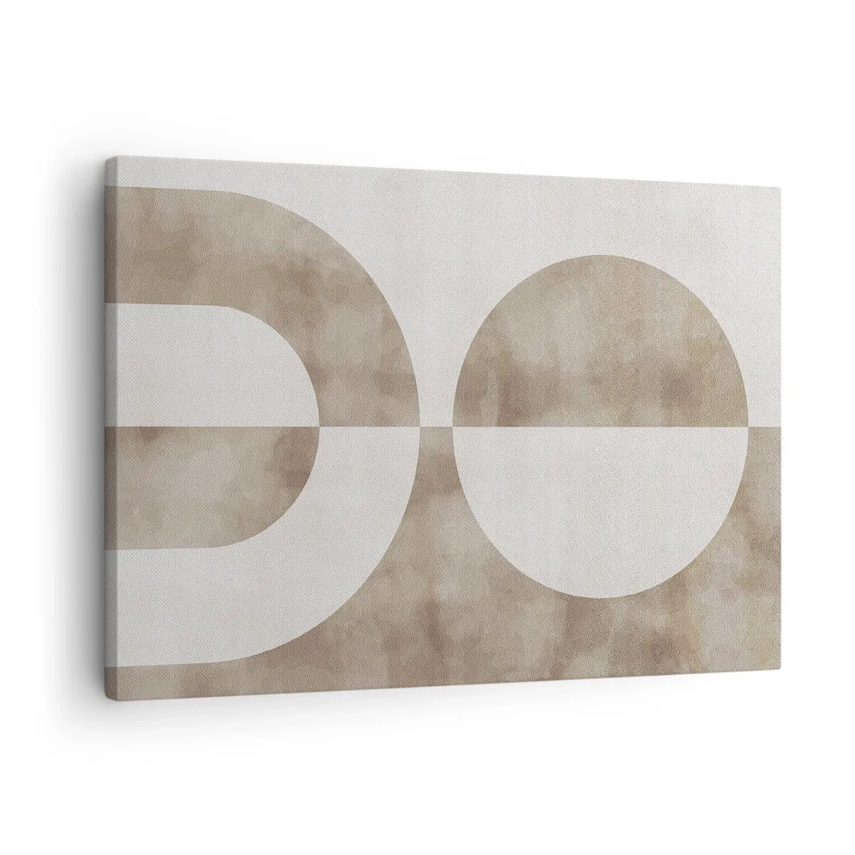 Vászonkép - Bézs árnyalatú absztrakt festmény geometrikus formákkal és szimmetriával. - 70x50cm - Hasonlóságok és különbségek - Modern fali dekoráció nappalihoz és hálószobához ARTTOR
