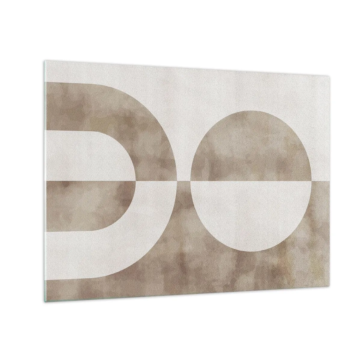 Üveg kép - Bézs geometria félkörrel és körrel vízszintes háttéren - 70x50cm - Hasonlóságok és különbségek - Modern fali dekoráció nappalihoz és hálószobához ARTTOR