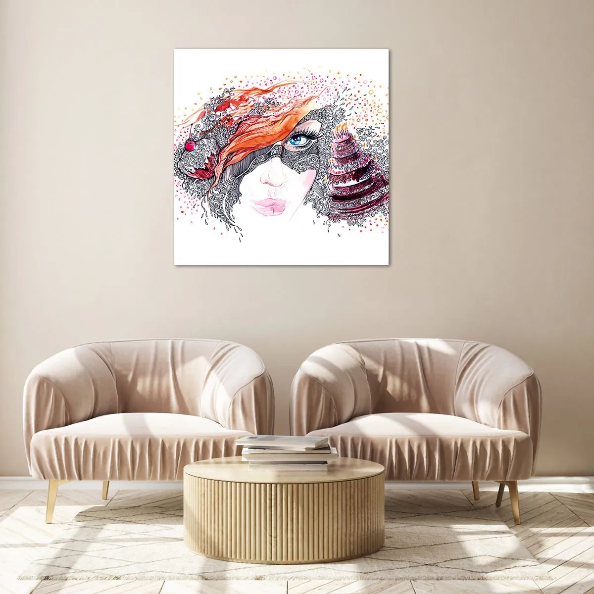 Üveg kép - Vele minden nap ünnep - 30x30 cm