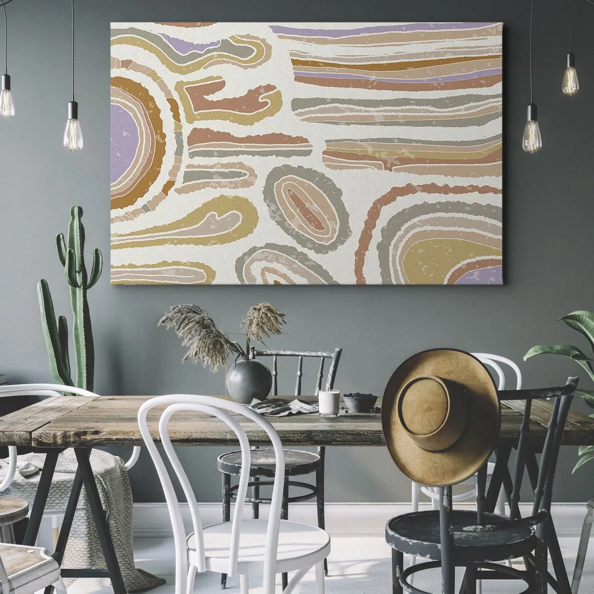 Vászonkép - Absztrakt formák színes keresztmetszetei - 70x50cm - Színes keresztmetszetek - Modern fali dekoráció nappalihoz és hálószobához ARTTOR