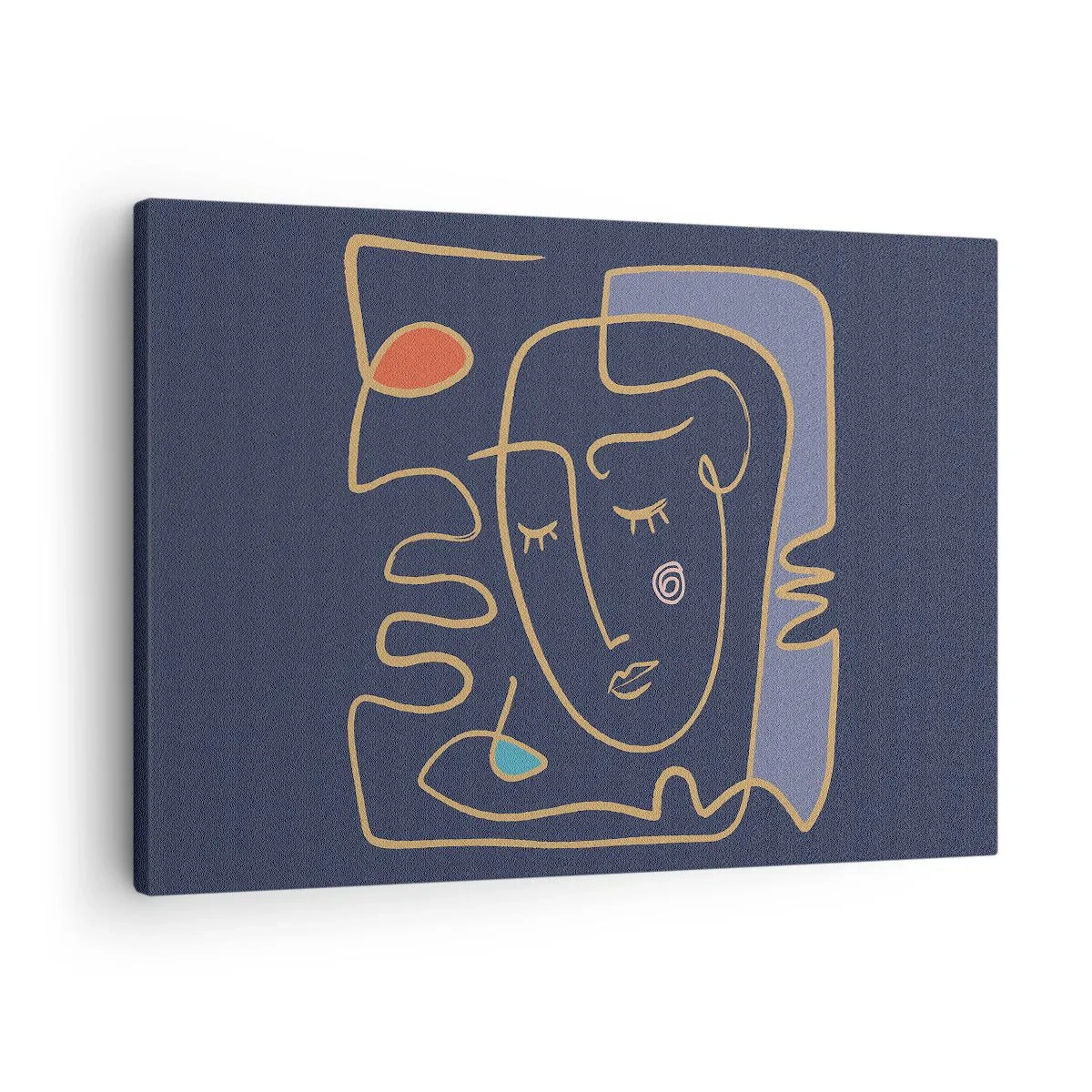 Vászonkép - Absztrakt arckép minimalista stílusban - 70x50cm - Álmodozásban - Modern fali dekoráció nappalihoz és hálószobához ARTTOR