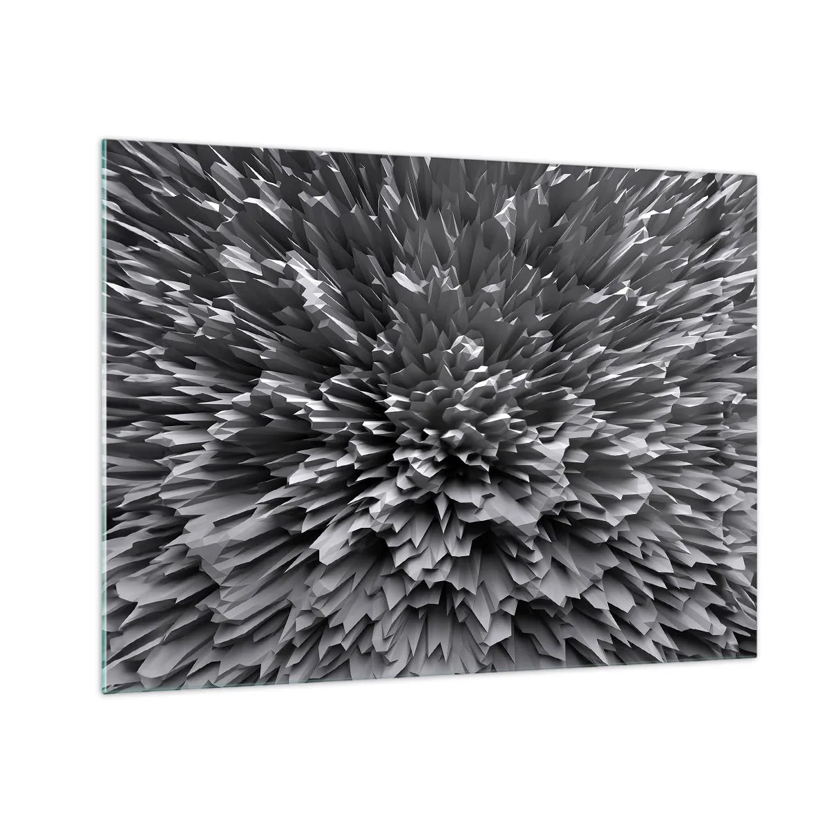 Üveg kép - Absztrakt fekete-fehér 3D-s szerkezet éles szélekkel - 70x50cm - Ennél élesebb már nem lehet. - Modern fali dekoráció nappalihoz és hálószobához ARTTOR