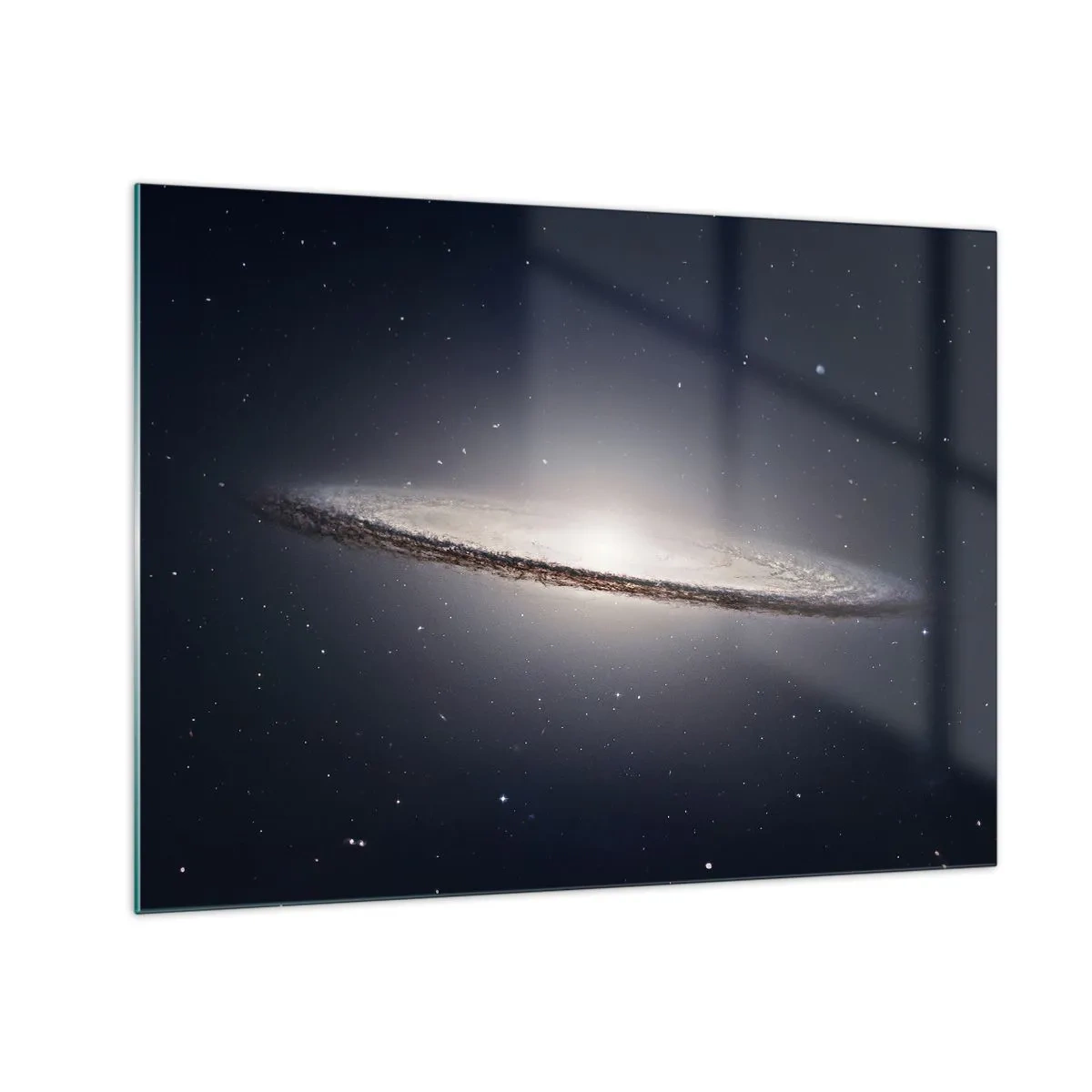 Üveg kép - Egy spirális galaxis lebeg az űrben - 70x50cm - Réges régen, egy messzi-messzi galaxisban.... - Modern fali dekoráció nappalihoz és hálószobához ARTTOR