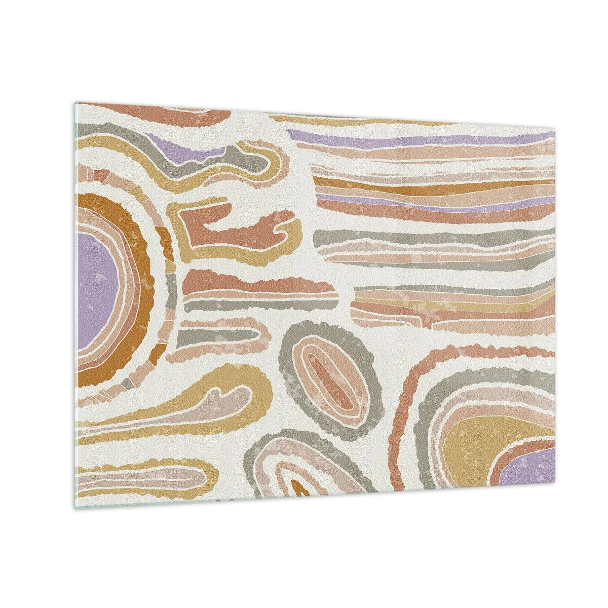 Üveg kép - Színes absztrakt formák, amelyek ásványi keresztmetszetekre hasonlítanak - 70x50cm - Színes keresztmetszetek - Modern fali dekoráció nappalihoz és hálószobához ARTTOR