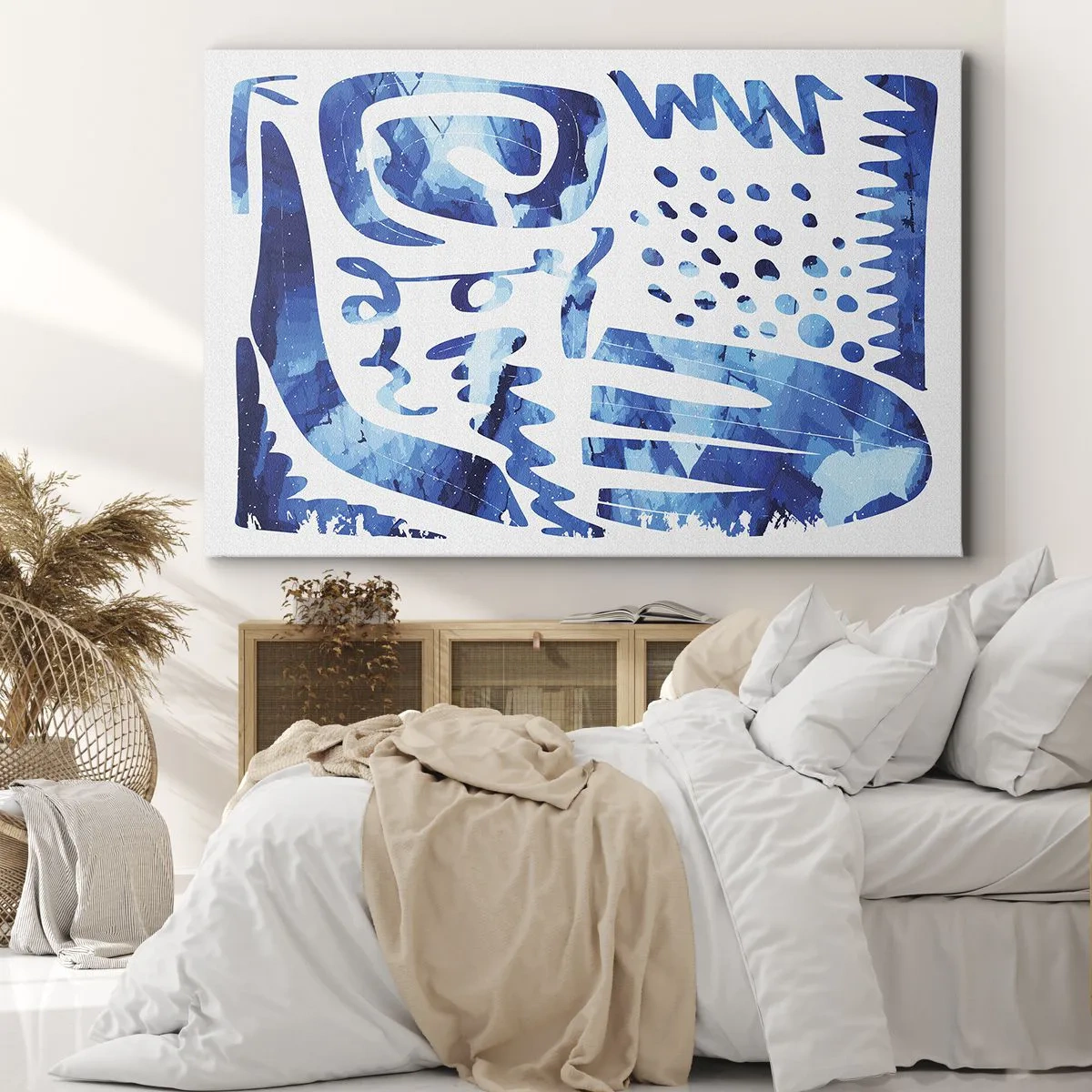 Vászonkép - Absztrakt minta kék árnyalatokban - 70x50cm - Vissza a gyökerekhez - Modern fali dekoráció nappalihoz és hálószobához ARTTOR