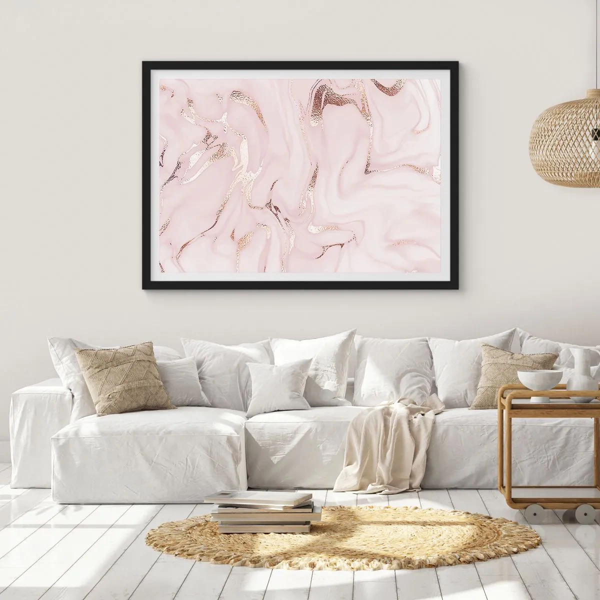 Poszter fehér keretben - Rózsaszín tébolyban - 70x50 cm