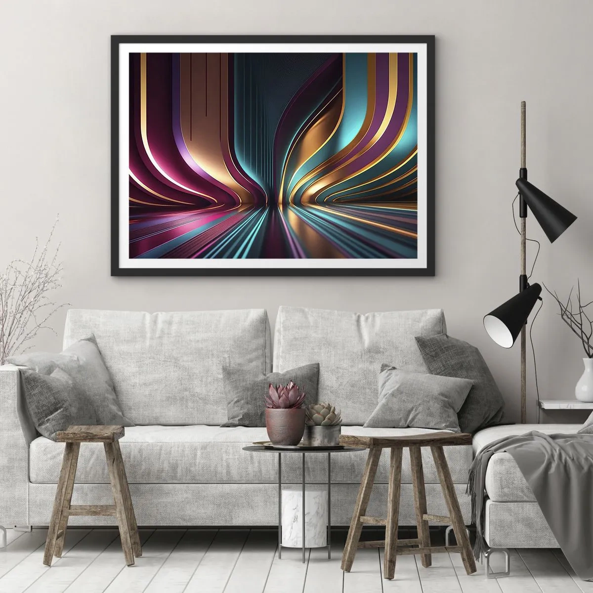 Poszter fehér keretben - A fény építészete - 70x50 cm