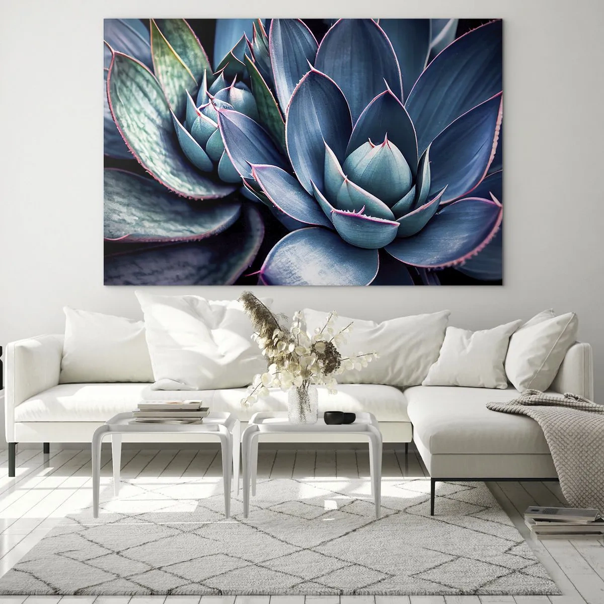 Üveg kép - A pozsgások buja zöld leveleinek közeli képe - 70x50cm - Életerő - Modern fali dekoráció nappalihoz és hálószobához ARTTOR