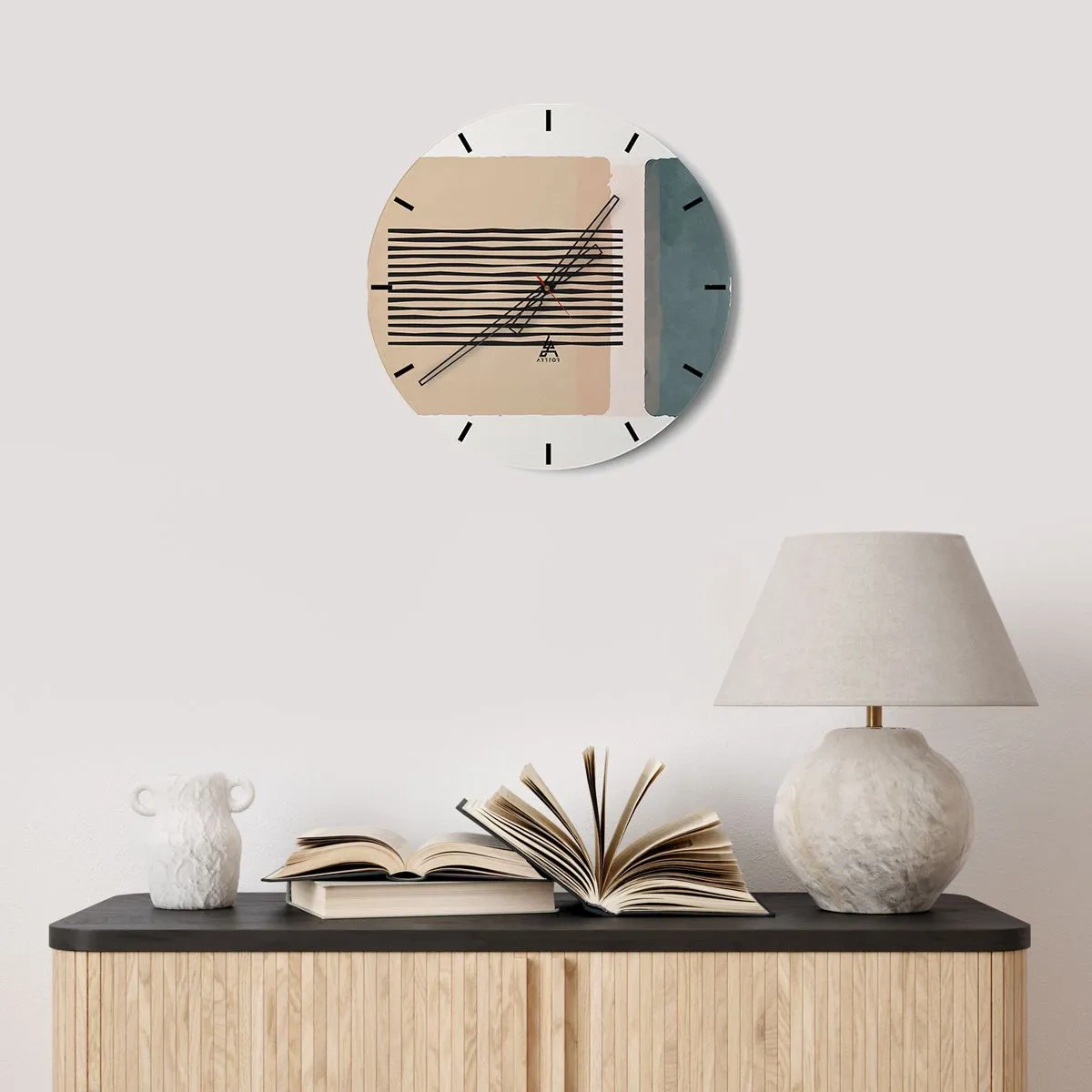 Falióra, Óra - Angol stílusú virágok fehér, rózsaszín és lila árnyalatokban - 30x30cm - Minden rendben - Modern fali dekoráció nappalihoz, konyhához és hálószobához ARTTOR