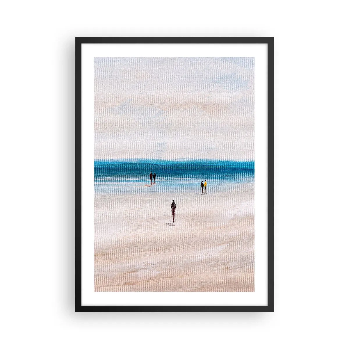 Poszter fehér keretben - Minimalista tengerparti jelenet - 50x70cm - Természetes igény - Modern fali dekoráció nappalihoz és hálószobához ARTTOR