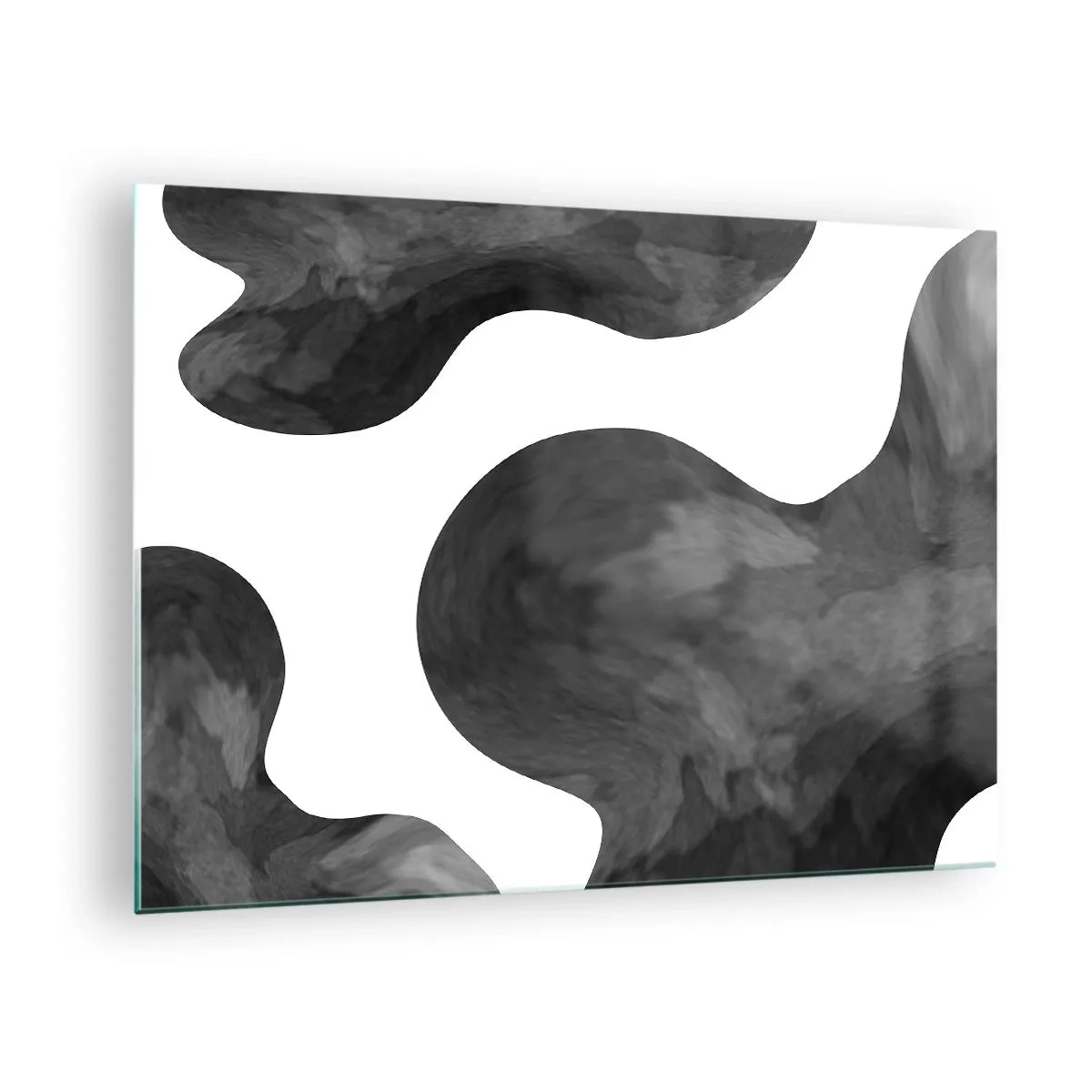 Üveg kép - Absztrakt formák fekete-fehér árnyalatokban - 70x50cm - A tejút - Modern fali dekoráció nappalihoz és hálószobához ARTTOR