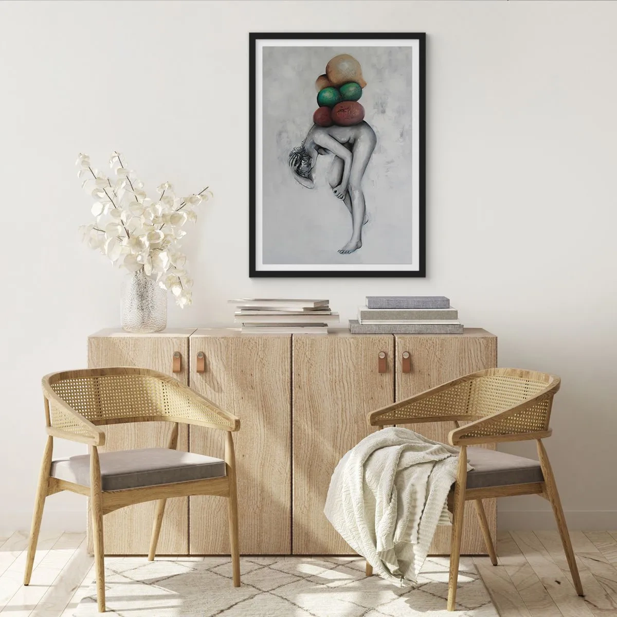 Poszter fehér keretben - Az élet terhe - 50x70cm - Az élet nehézségei - Modern fali dekoráció nappalihoz és hálószobához ARTTOR
