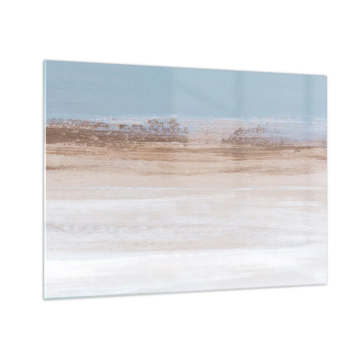 Üveg kép - Absztrakt táj pasztell éggel és földdel - 70x50cm - Többértelmű tájkép - Modern fali dekoráció nappalihoz és hálószobához ARTTOR