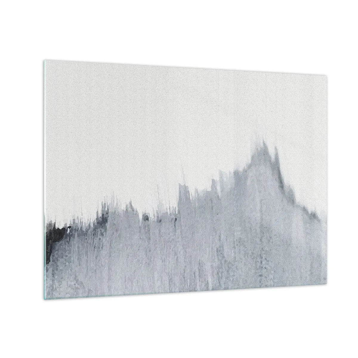 Üveg kép - Egy absztrakt kompozíció szürke árnyalatokban, amely egy lemezre hasonlít fehér háttér előtt. - 70x50cm - Titokzatos felvétel - Modern fali dekoráció nappalihoz és hálószobához ARTTOR